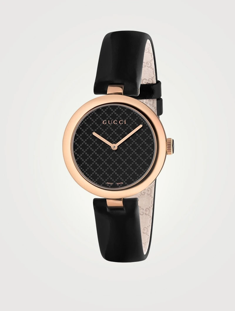 Diamantissima Leather Strap Watch