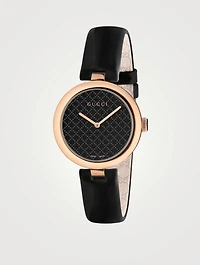 Diamantissima Leather Strap Watch