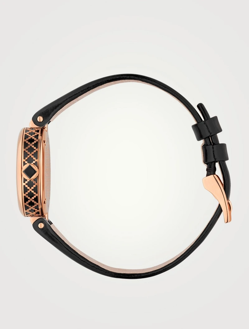 Small Diamantissima Goldtone Leather Strap Watch