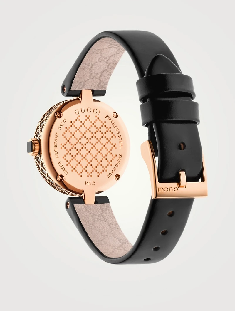 Small Diamantissima Goldtone Leather Strap Watch