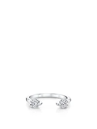18K Gold Orbit Split Ring With Diamonds