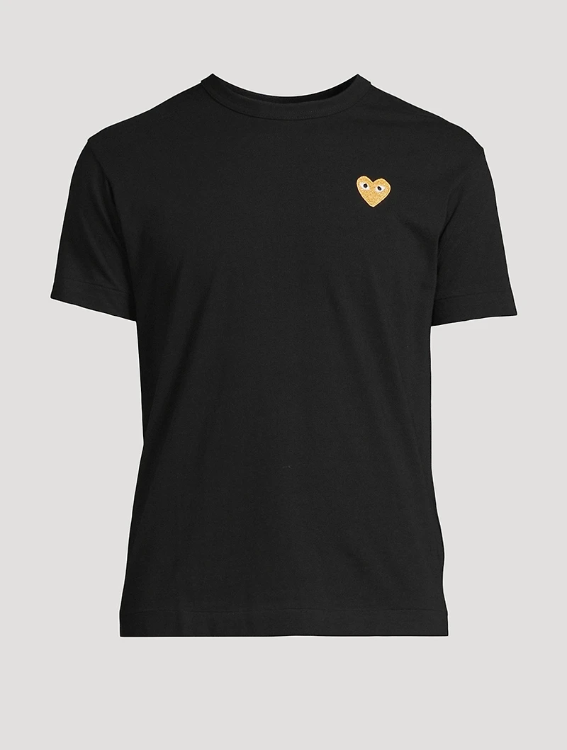 Cotton T-Shirt With Gold Heart
