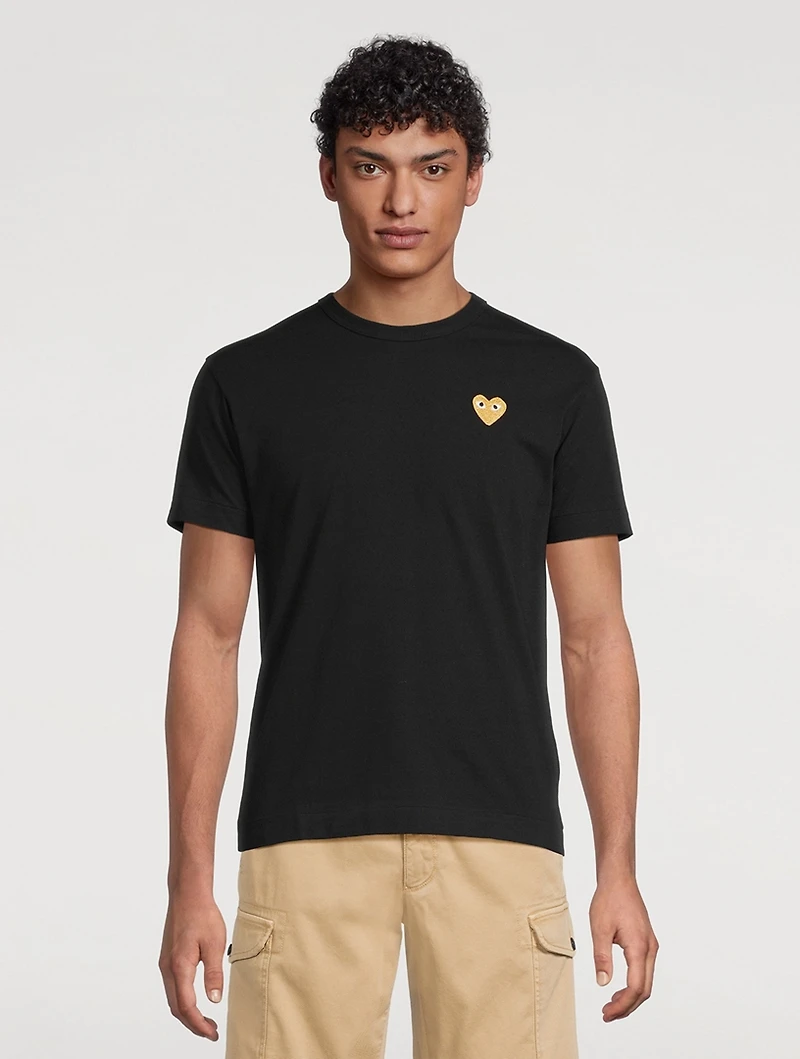 Cotton T-Shirt With Gold Heart