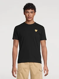 Cotton T-Shirt With Gold Heart