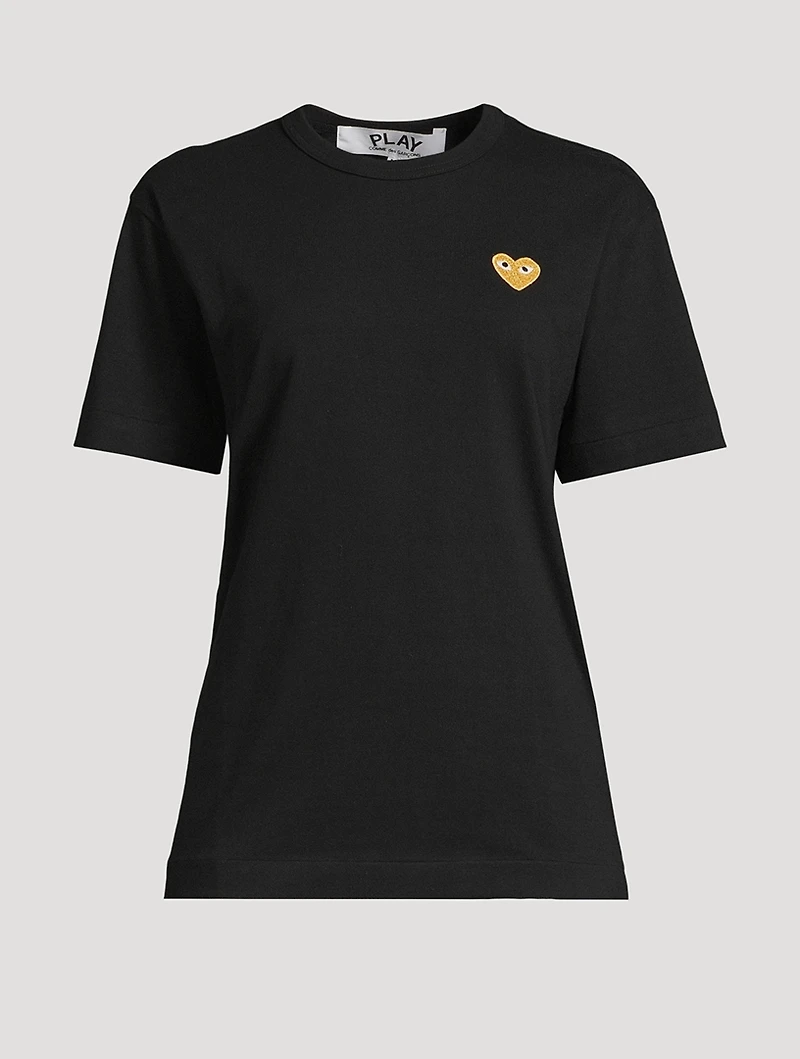 Cotton T-Shirt With Gold Heart