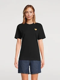 Cotton T-Shirt With Gold Heart