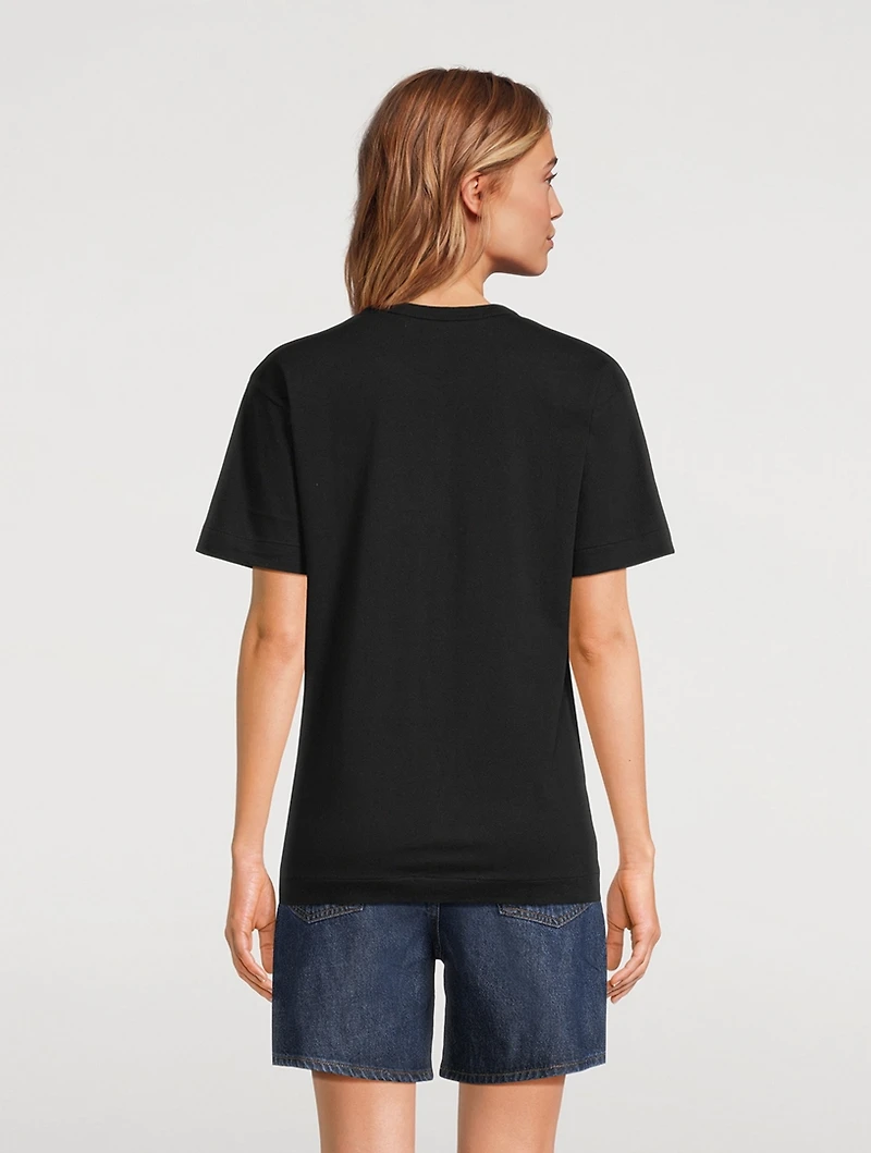 Cotton T-Shirt With Gold Heart