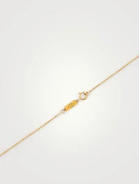 Gold Long Bar Pendant With Diamonds