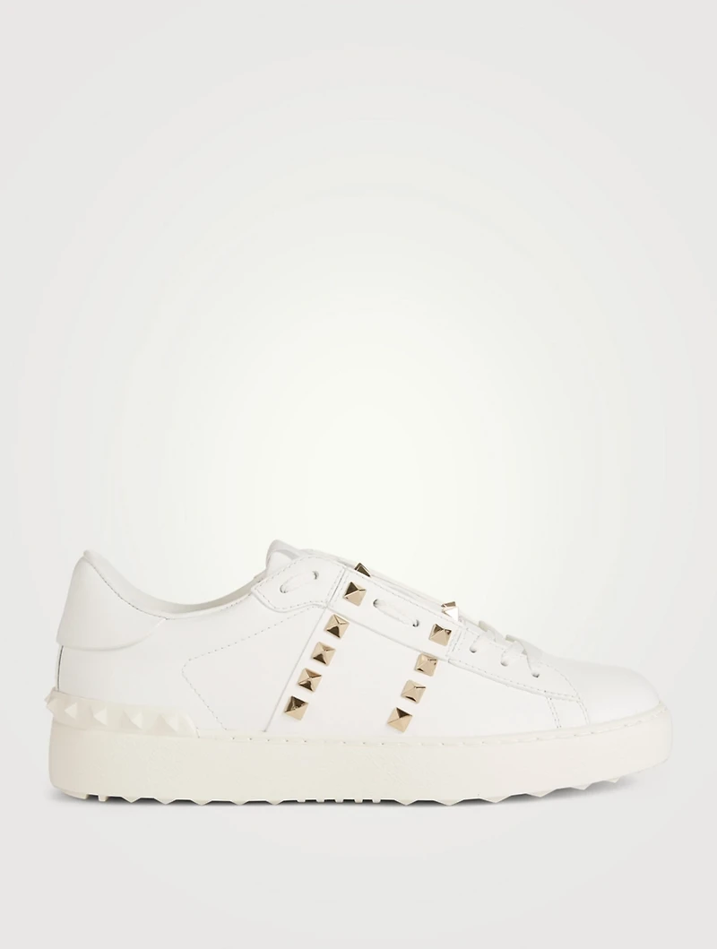 Rockstud Untitled Leather Open Sneakers