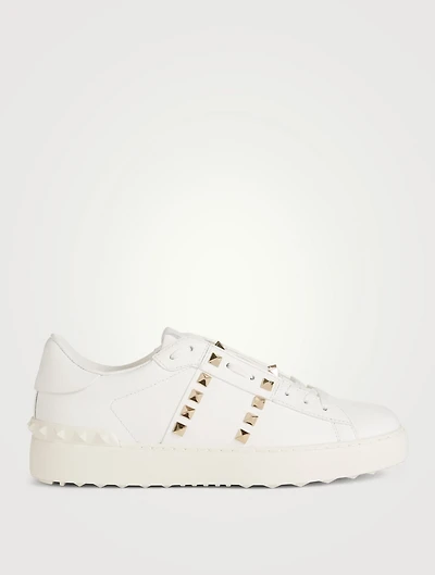 Rockstud Untitled Leather Open Sneakers
