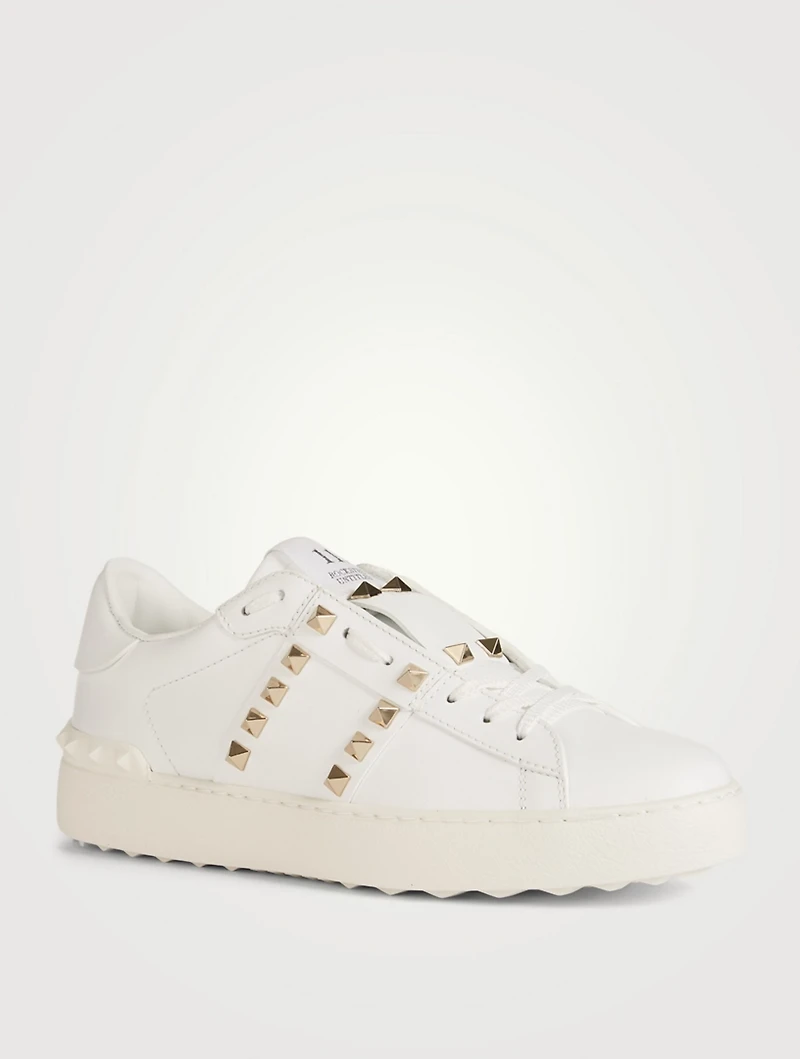 Rockstud Untitled Leather Open Sneakers