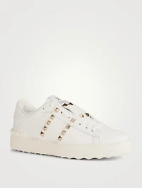Rockstud Untitled Leather Open Sneakers
