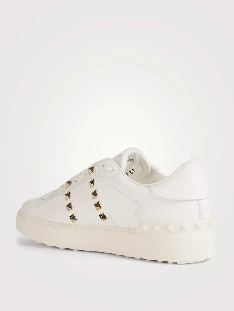 Rockstud Untitled Leather Open Sneakers