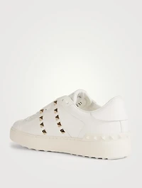 Rockstud Untitled Leather Open Sneakers