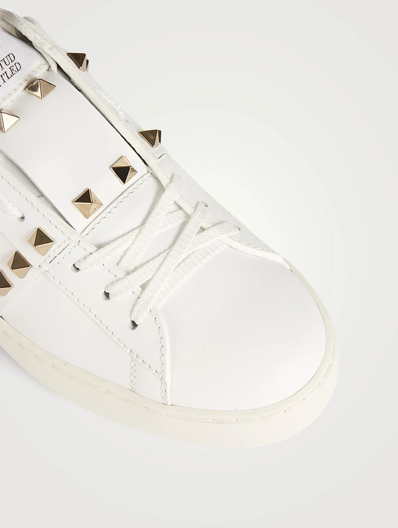 Rockstud Untitled Leather Open Sneakers