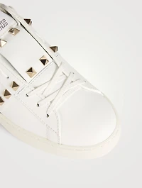 Rockstud Untitled Leather Open Sneakers