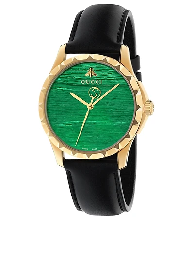 Le Marché Des Merveilles Goldtone Steel Leather Strap Watch