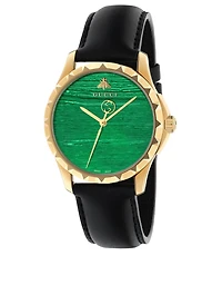 Le Marché Des Merveilles Goldtone Steel Leather Strap Watch