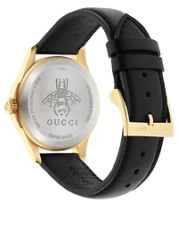 Le Marché Des Merveilles Goldtone Steel Leather Strap Watch