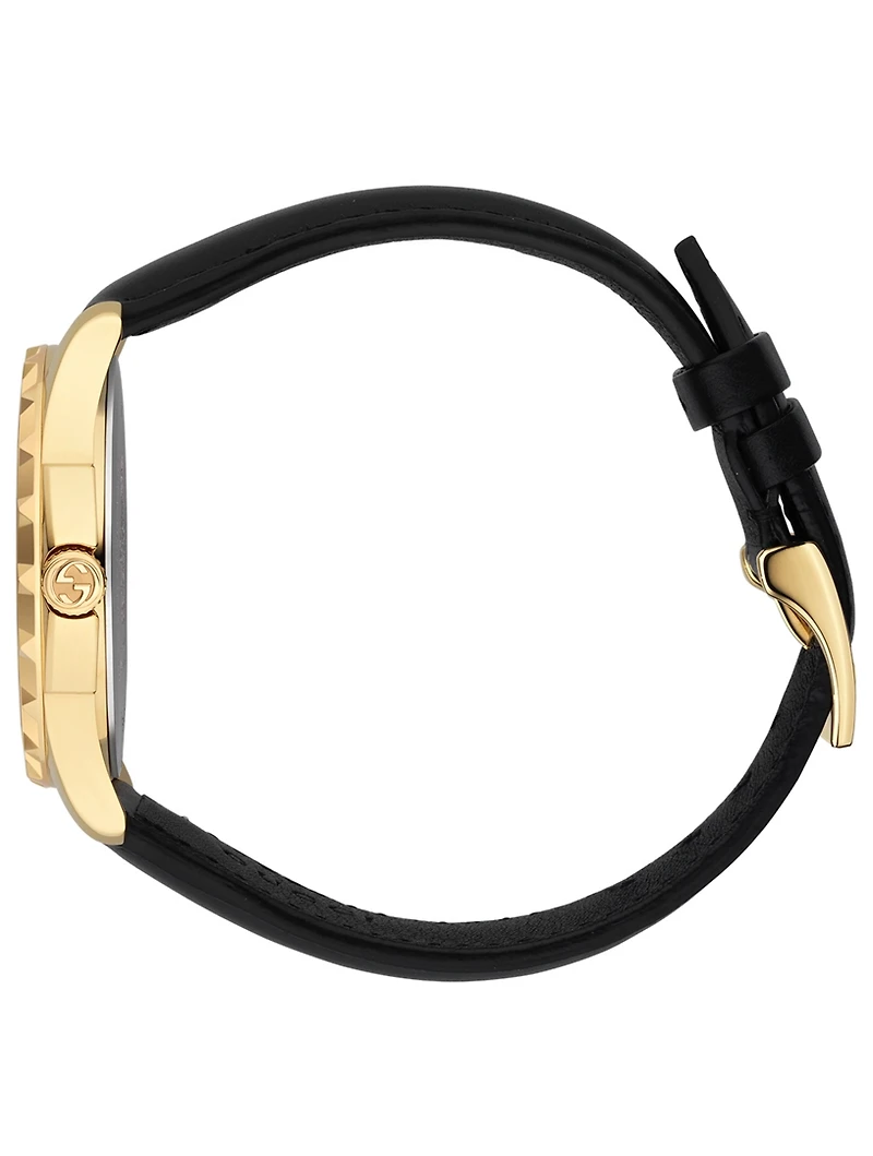 Le Marché Des Merveilles Goldtone Leather Strap Watch