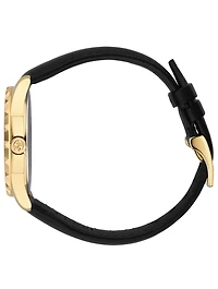 Le Marché Des Merveilles Goldtone Leather Strap Watch