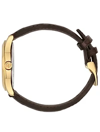 G-Timeless Goldtone Alligator Strap Watch