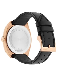 Rose Goldtone Leather Strap Watch