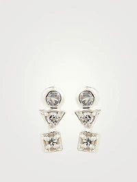 Cléo Silver Bar Studs With White Sapphire