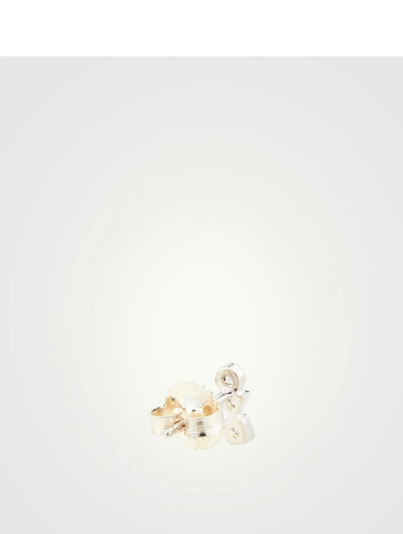 Cléo Silver Bar Studs With White Sapphire