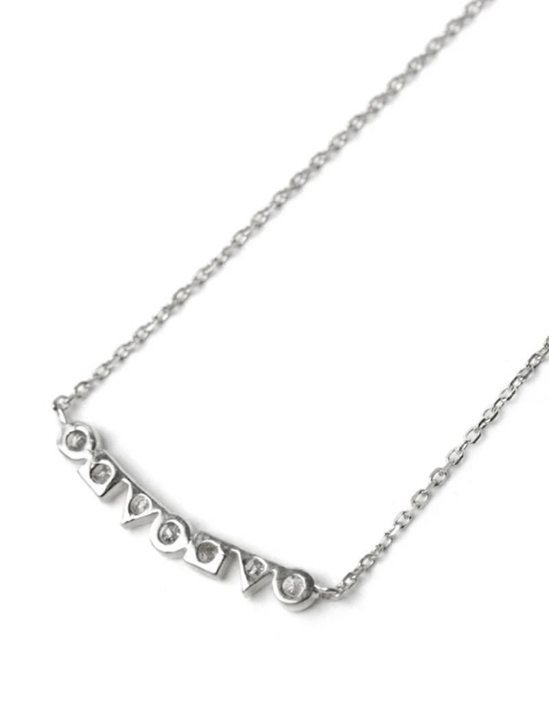 Cléo Sterling Silver Bar Necklace With White Sapphires
