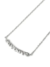 Cléo Sterling Silver Bar Necklace With White Sapphires