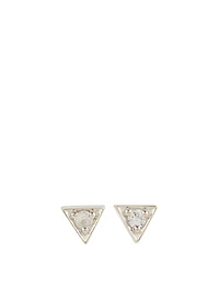 Cléo Sterling Silver Triangle Stud Earrings With White Sapphire