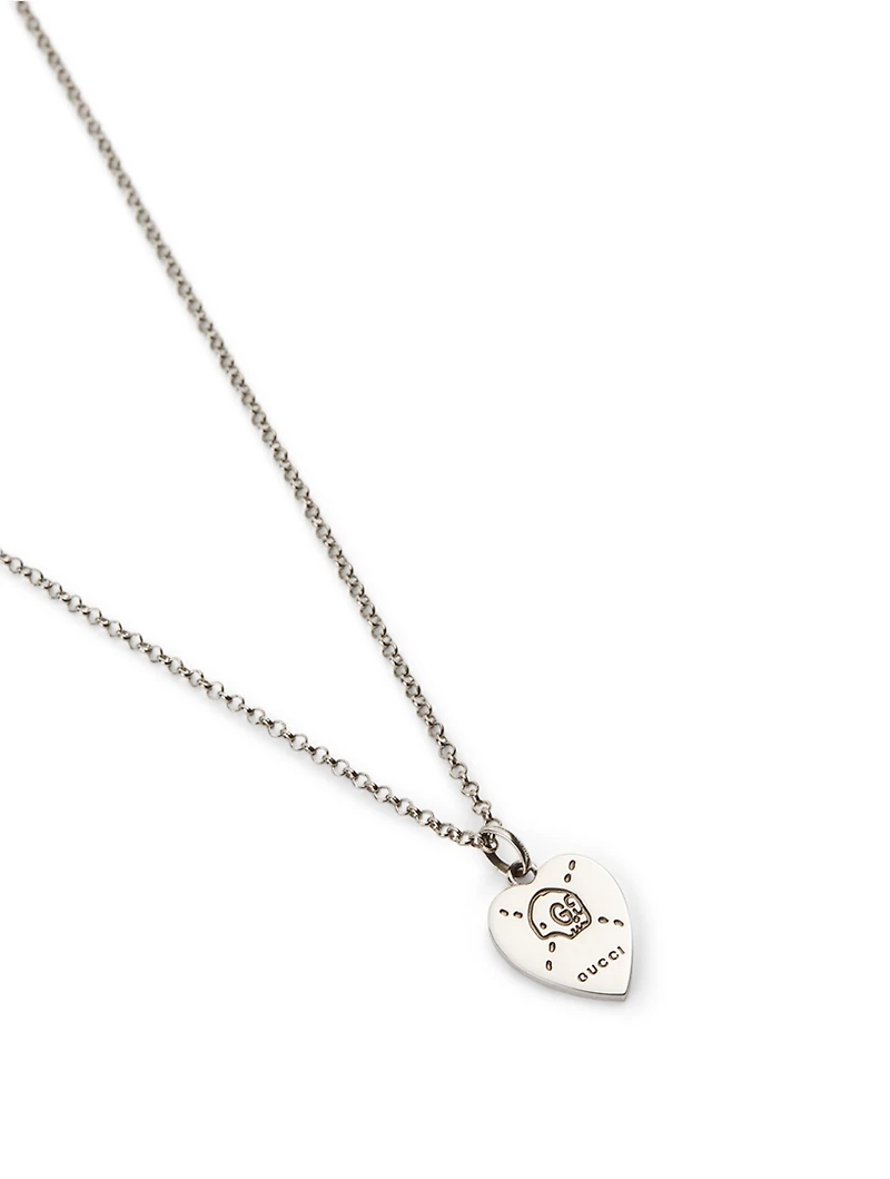 GucciGhost Sterling Silver Heart Necklace