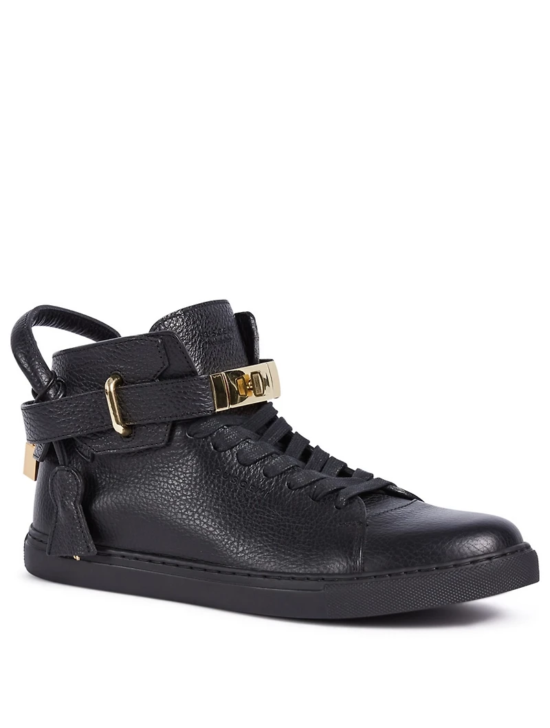 100MM Padlock Leather High-Top Sneakers