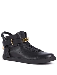100MM Padlock Leather High-Top Sneakers