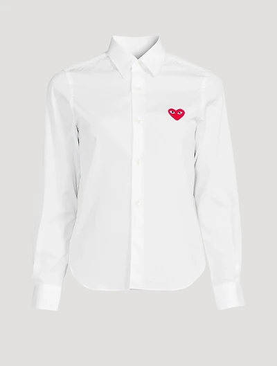 Cotton Embroidered Heart Shirt