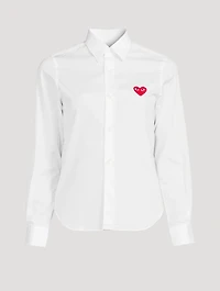 Cotton Embroidered Heart Shirt