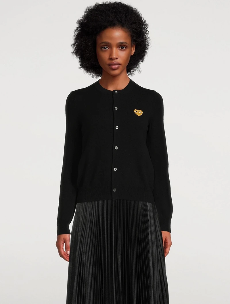 Wool Gold Heart Cardigan