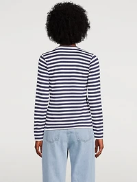 Double Heart Long Sleeve Top Stripe