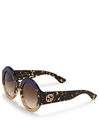 Round Glitter Stripe Sunglasses
