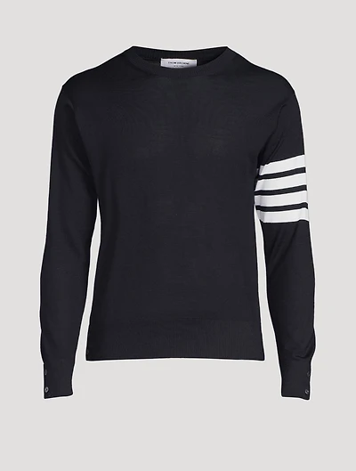 Wool Sweater With Four-Bar Stripe