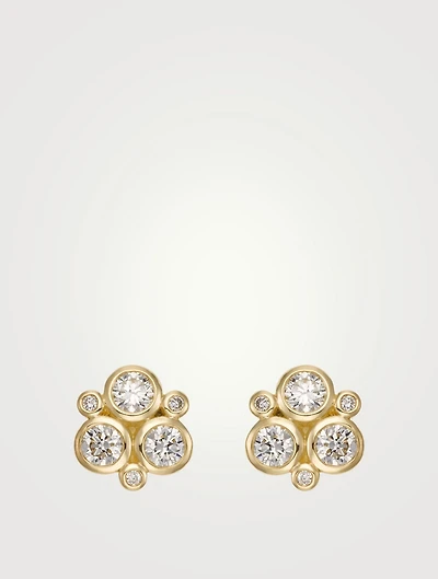 18K Gold Classic Trio Earrings With Diamonds