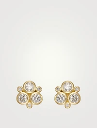 18K Gold Classic Trio Earrings With Diamonds