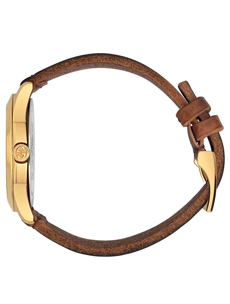 Le Marché Des Merveilles Goldtone Leather Strap Watch