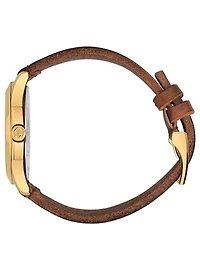 Le Marché Des Merveilles Goldtone Leather Strap Watch