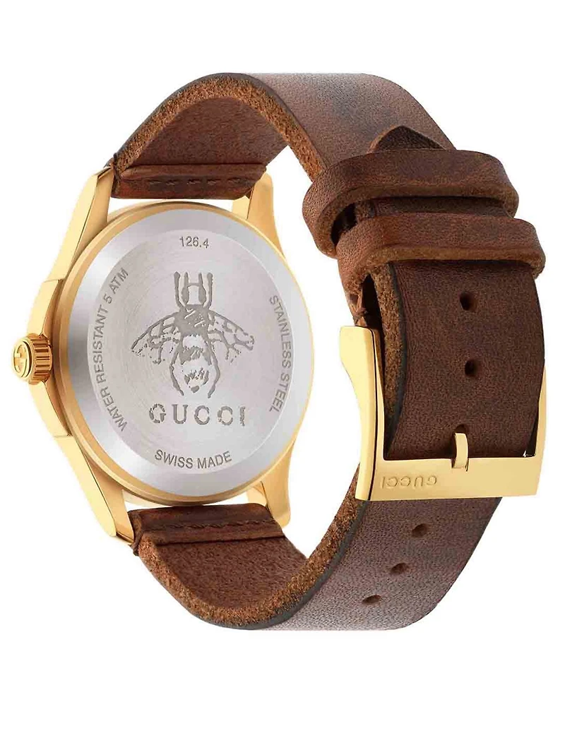 Le Marché Des Merveilles Goldtone Leather Strap Watch