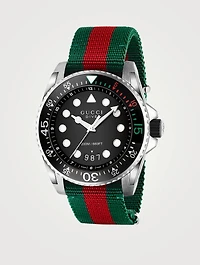 Gucci Dive Web Steel Strap Watch
