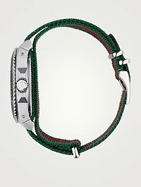 Gucci Dive Web Steel Strap Watch