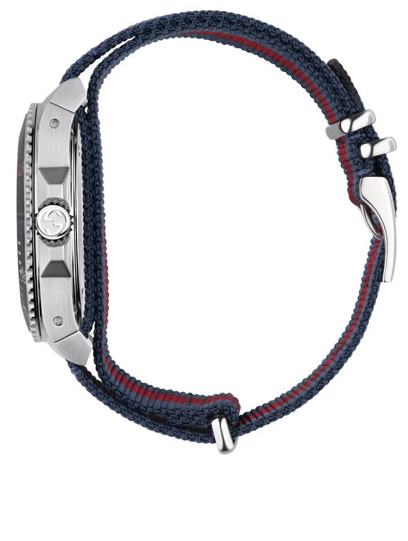 Gucci Dive Stainless Steel Nylon Web Strap Watch