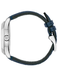 G-Timeless Stainless Steel Leather Strap Watch